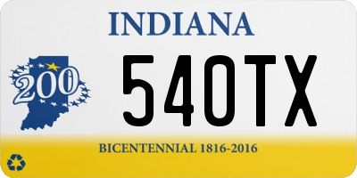 IN license plate 540TX