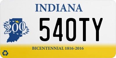 IN license plate 540TY