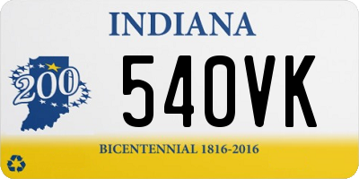 IN license plate 540VK