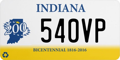 IN license plate 540VP