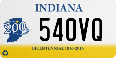 IN license plate 540VQ