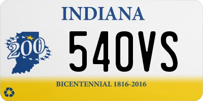 IN license plate 540VS