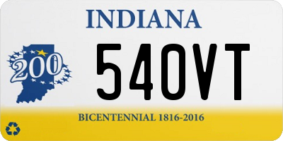 IN license plate 540VT