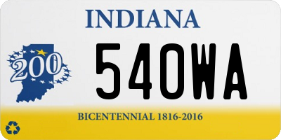 IN license plate 540WA