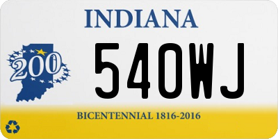 IN license plate 540WJ