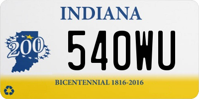 IN license plate 540WU