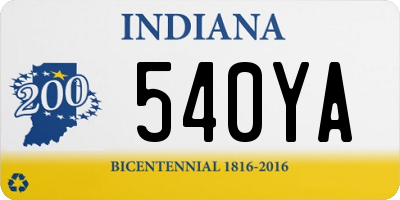 IN license plate 540YA