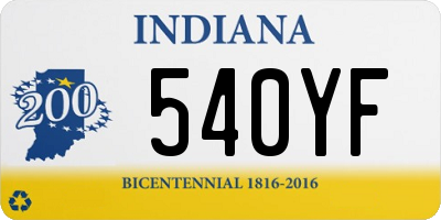 IN license plate 540YF