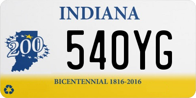 IN license plate 540YG