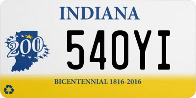 IN license plate 540YI