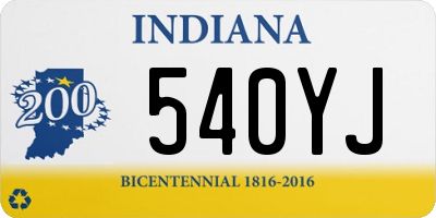 IN license plate 540YJ