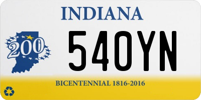 IN license plate 540YN