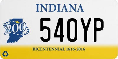 IN license plate 540YP