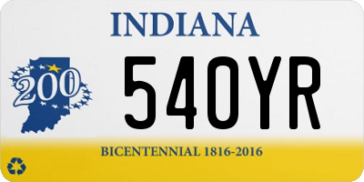 IN license plate 540YR