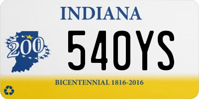 IN license plate 540YS