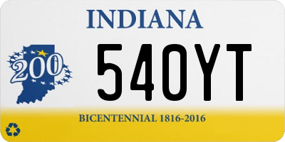 IN license plate 540YT