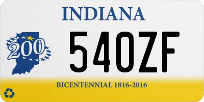 IN license plate 540ZF