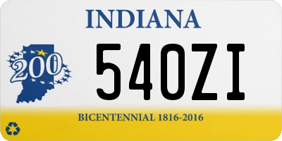 IN license plate 540ZI