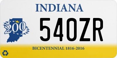 IN license plate 540ZR