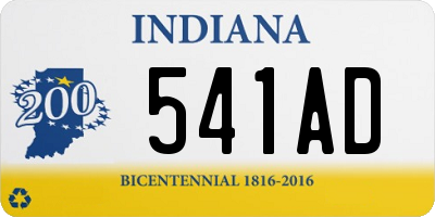 IN license plate 541AD