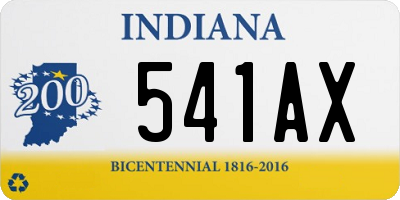 IN license plate 541AX