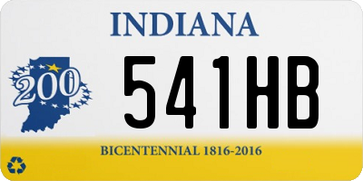 IN license plate 541HB