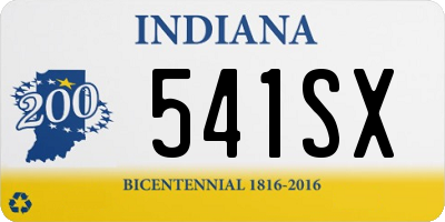 IN license plate 541SX