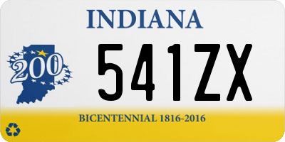 IN license plate 541ZX