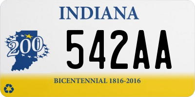 IN license plate 542AA