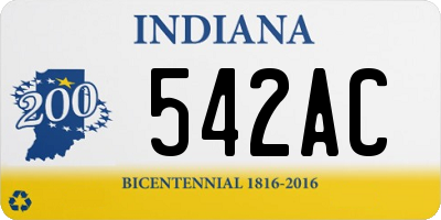 IN license plate 542AC