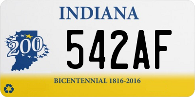 IN license plate 542AF