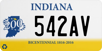 IN license plate 542AV