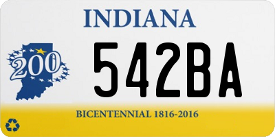 IN license plate 542BA