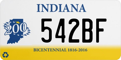 IN license plate 542BF