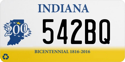 IN license plate 542BQ
