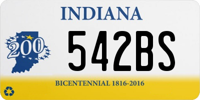 IN license plate 542BS