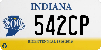 IN license plate 542CP