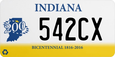 IN license plate 542CX