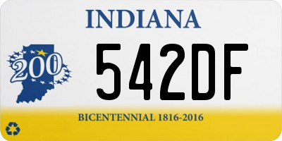 IN license plate 542DF