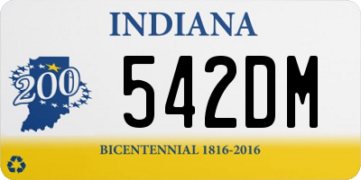 IN license plate 542DM