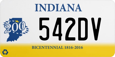 IN license plate 542DV