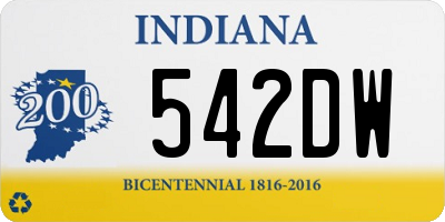 IN license plate 542DW