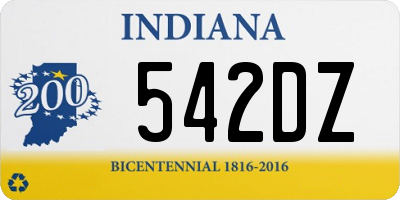 IN license plate 542DZ