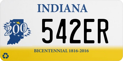 IN license plate 542ER