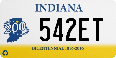 IN license plate 542ET