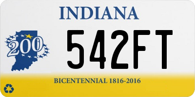 IN license plate 542FT