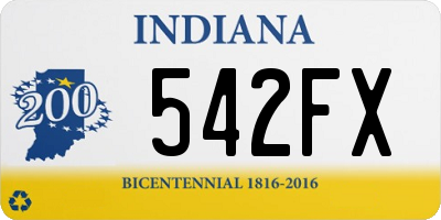 IN license plate 542FX