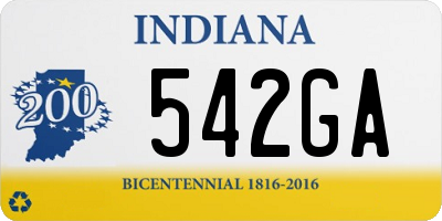 IN license plate 542GA