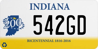 IN license plate 542GD