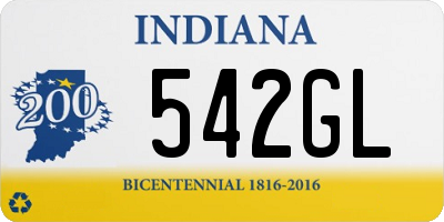 IN license plate 542GL